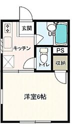 アンダルシア 1Kの間取図画像