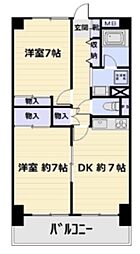 MIハイツアザレア 2DKの間取図画像