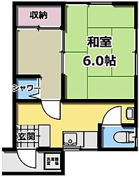 有明荘 1Kの間取図画像