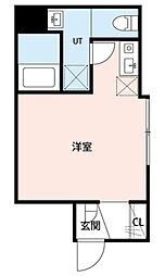 アミスタ小菅 1階1Kの間取り