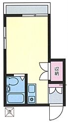 セントラルハイム 2階ワンルームの間取り