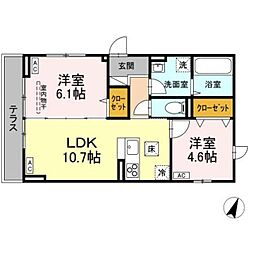 Dフラット東平山　A棟 1階