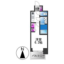 ARCOBALENO OSAKA FUSE 1Kの間取図画像