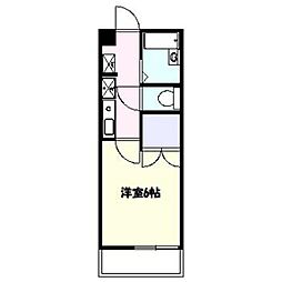 メゾンアカンサス 1Kの間取図画像