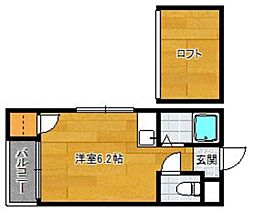 モアハイツ名島 2階ワンルームの間取り