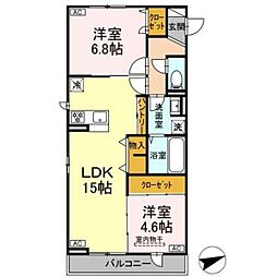 ウィル カノア 2LDKの間取図画像