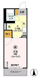 ドミトリー中浦和 1Kの間取図画像