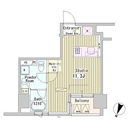 アーバンキューブ九段南 ワンルームの間取図画像