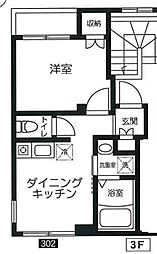 カノープス 3階1DKの間取り