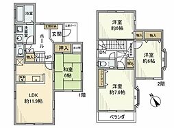 塚越戸建 4LDKの間取り