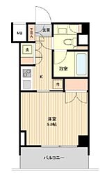 萩中イースト 3階1Kの間取り