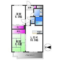 パラッツオ・ディ・ミヤモト 2LDKの間取図画像