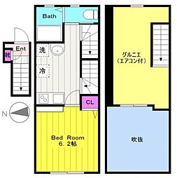 トーチテラス 1Kの間取図画像