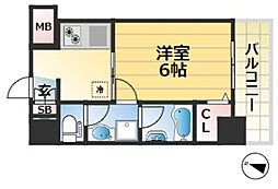 GOPI RESIDENCES 3階1Kの間取り