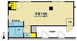 ニューハイム三ッ沢 ワンルームの間取図画像