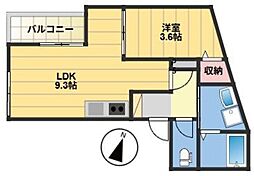 仮称)大野城市東大利3丁目 1LDKの間取図画像