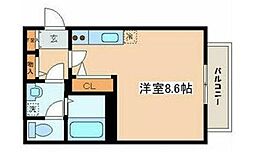 SARTEHエスポワール ワンルームの間取図画像
