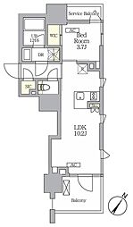 テラス神田猿楽町 1LDKの間取図画像