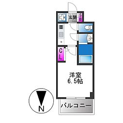 ARCOBALENO OSAKA FUSE 1Kの間取図画像