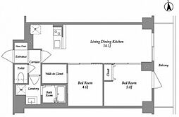 KDXレジデンス上板橋 3階2LDKの間取り