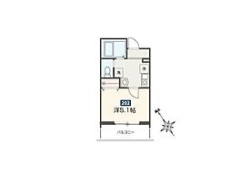 ＭＥＬＤＩＡ新座II 2階1Kの間取り