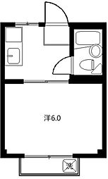 グリーンルーフ 1Kの間取図画像