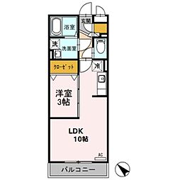 パルテア 1LDKの間取図画像