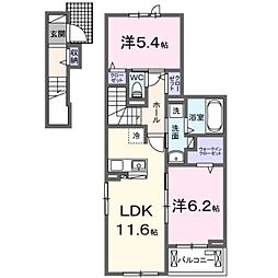 メゾン ド クオーレ II 2LDKの間取図画像