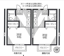 エステート長津田1 1Kの間取図画像