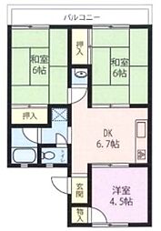 メゾン板橋 3DKの間取図画像