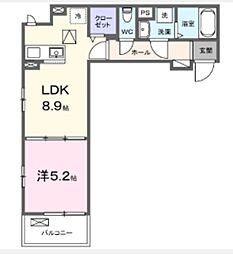 グラース 1LDKの間取図画像