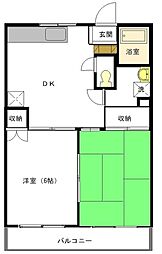 KS中央マンション 2DKの間取図画像