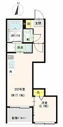 ハーモニーテラス上篠崎III 1DKの間取図画像