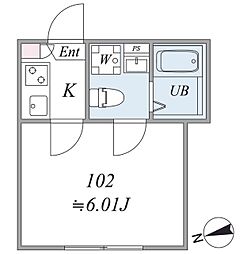 Intervia Kamata 1Kの間取図画像