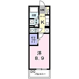 ベアレジデンス 1Kの間取図画像