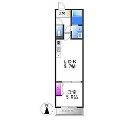 JR関西本線 加美駅 徒歩13分の賃貸アパート 3階1LDKの間取り