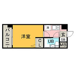 メゾン・ド・コンフォート 1Kの間取図画像