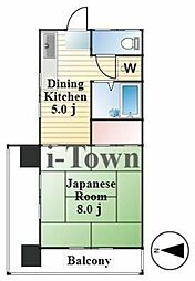 内藤ビル 4階1DKの間取り