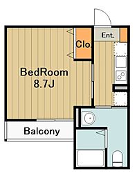 ベイルーム相模原清新セレーナ 1Kの間取図画像