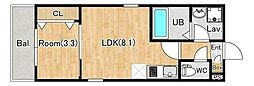 (仮称)ジーメゾン川越新宿町 1LDKの間取図画像