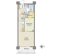 アデグランツ藤が丘 1LDKの間取図画像