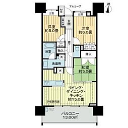ライオンズ川越グランフォート 3LDKの間取図画像