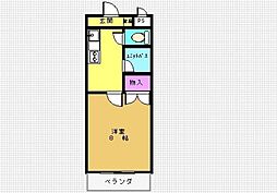 ガーデンヒルズ兼六第23ビル 1Kの間取図画像