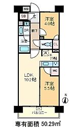 パークアクシス滝野川 2階1SLDKの間取り