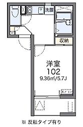 レオネクストエスケイフジ 1Kの間取図画像