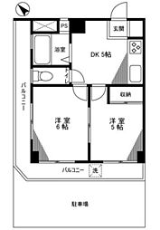 4丁目飯田ビル 2DKの間取図画像