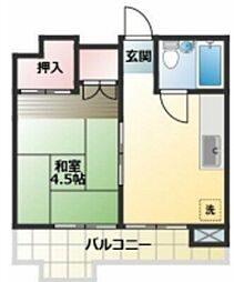 レジデンス川島 1Kの間取図画像