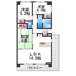 アーバネックス三国ヶ丘 3LDKの間取図画像