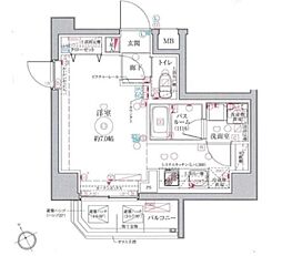 クレヴィスタ亀戸6 ワンルームの間取図画像
