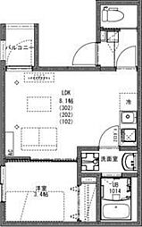 (仮)KIS江戸川区一之江アパート2期1 1LDKの間取図画像